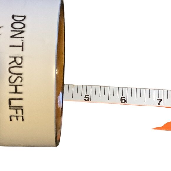 Don't Rush Life Ceramic Mug With Sloth Design Brown Interior 4.25" - Picture 5 of 5